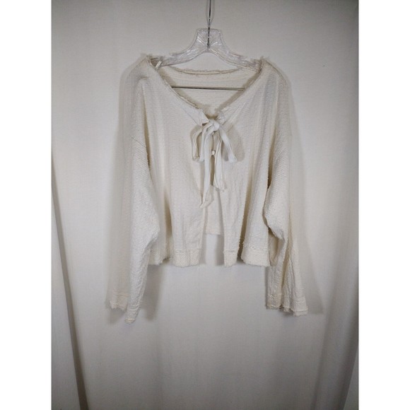 FREE PEOPLE Top Womens Waking in Hueco Cropped Ivory White OB769794 - Picture 4 of 6